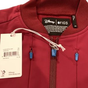 Figs x Disney Burgundy Scrub Jacket XS